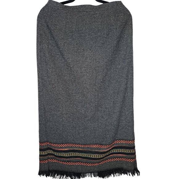 Requirements Dresses & Skirts - Requirements Wool Blend Gray Fringe Aztec Print Sz. 10 Pencil Skirt